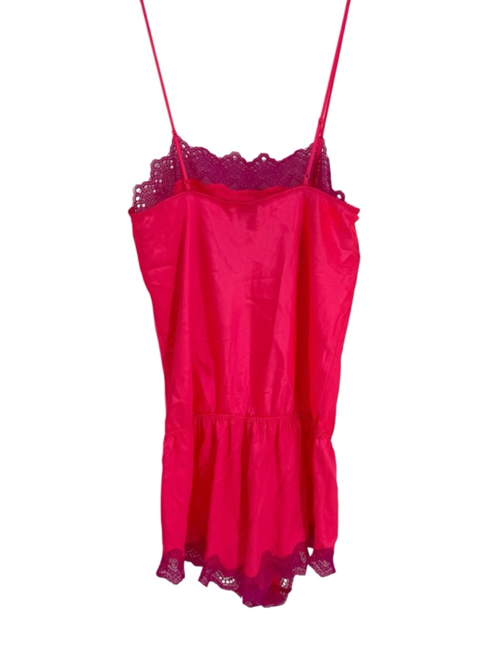 Victorias Secret NWT pink lace silky lingerie romper shorts size Small satin - Picture 2 of 8
